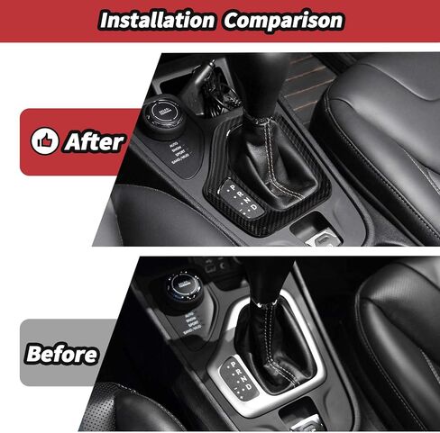JeCar Carbon Fiber Interior Center Console Gear Shift Panel Trim Cover Fit for 2014-2018 Jeep Cherokee Interior Accessories in Saudi Arabia