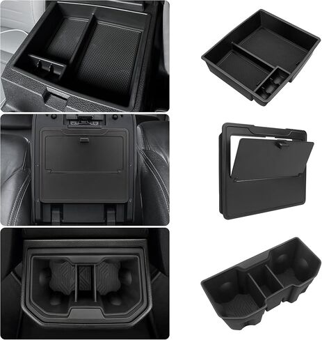 Center Console Organizer Fit For Toyota Tacoma 2024 2025 Center Console Organizer Tray+Armrest Hidden Storage Box+Rear Silicone Cup Holder Inserts for Tacoma Accessories 2025 Interior 3PCS in Kuwait