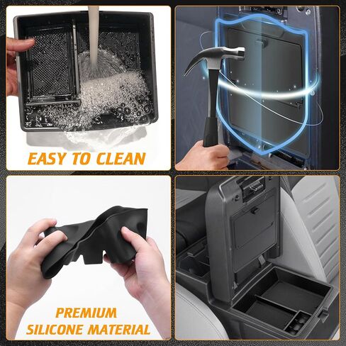 Center Console Organizer Fit For Toyota Tacoma 2024 2025 Center Console Organizer Tray+Armrest Hidden Storage Box+Rear Silicone Cup Holder Inserts for Tacoma Accessories 2025 Interior 3PCS in Kuwait