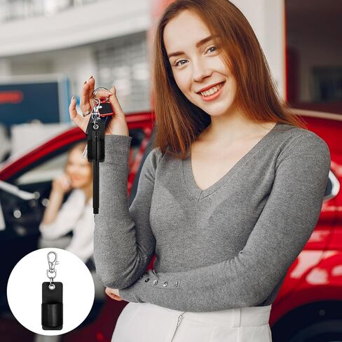 2 PCS Pen Holder for Lanyard, Black Leather Lanyard Pen Holder, Anti-Lost Pencil Clip for Badge Reel in Kuwait