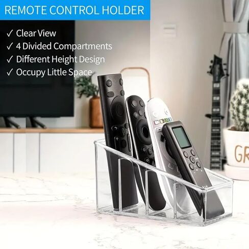 1pc Clear Plastic 4 Compartments Desk Organizer in Saudi Arabia