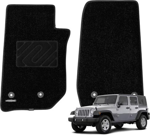 WENNEBIRD Superior Carpet Floor Mats for 2018-2026 Jeep Wrangler 4-Door Unlimited (JL) (Not for 4XE), 0.6-Inch Ultra-Thick, Noise-Reducing, All-Weather Waterproof Anti-Slip – 3-Pc Set in Saudi Arabia