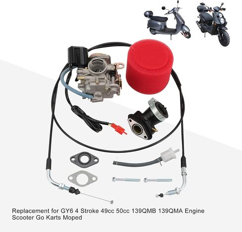 GOOFIT 18mm Carburetor Air Filter Intake Manifold Throttle Cable Replacement for GY6 4 Stroke 49cc 50cc 139QMB 139QMA Engine Scooter Go Karts Moped in Saudi Arabia
