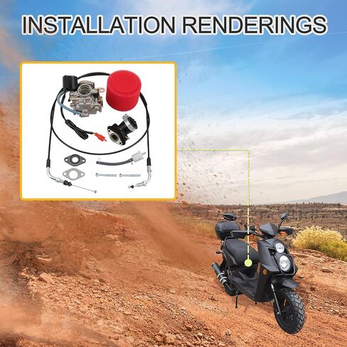 GOOFIT 18mm Carburetor Air Filter Intake Manifold Throttle Cable Replacement for GY6 4 Stroke 49cc 50cc 139QMB 139QMA Engine Scooter Go Karts Moped in Saudi Arabia