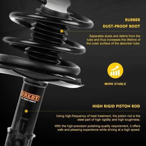 OREDY 272984 Pair Rear Struts for 2013 2014 2015 Honda Accord Left Right Side Complete Loaded Suspension Strut Shock Absorber with Coil Spring Assembly in Kuwait
