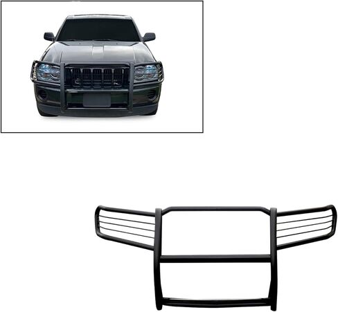 Black Horse Grille brush Bumper Guard Modular Black Compatible with 2005-2010 Jeep Grand Cherokee-17A080200MA in Saudi Arabia