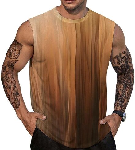 Men’s Gradient Print Sleeveless Tank Top Athletic Shirt Gym Sports Summer Casual Wear in Kuwait