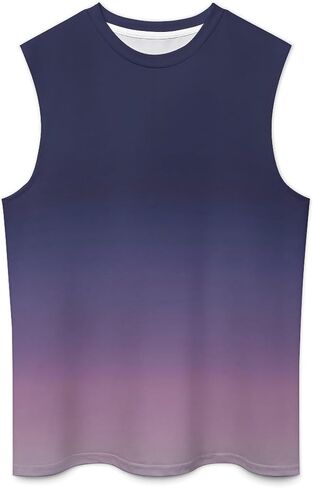 Men’s Gradient Print Sleeveless Tank Top Athletic Shirt Gym Sports Summer Casual Wear in Saudi Arabia