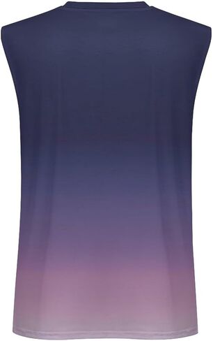 Men’s Gradient Print Sleeveless Tank Top Athletic Shirt Gym Sports Summer Casual Wear in Saudi Arabia