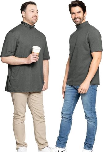 STRETCH IS COMFORT قميص رجالي بأكمام طويلة ورقبة وهمية ناعمة للغاية مثالي للارتداء الكاجوال، أنيق، كلاسيكي | صغير-5X in Saudi Arabia