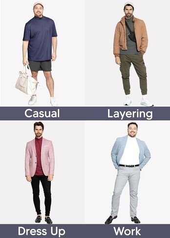 STRETCH IS COMFORT قميص رجالي بأكمام طويلة ورقبة وهمية ناعمة للغاية مثالي للارتداء الكاجوال، أنيق، كلاسيكي | صغير-5X in Saudi Arabia
