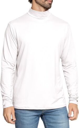 STRETCH IS COMFORT قميص رجالي بأكمام طويلة ورقبة وهمية ناعمة للغاية مثالي للارتداء الكاجوال، أنيق، كلاسيكي | صغير-5X in Saudi Arabia