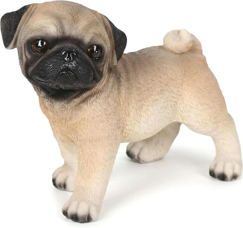 تمثال الصلصال الواقعي - تمثال كلب صغير من الراتنج مرسوم يدويًا لديكور المنزل، هدايا للكلاب الصغيرة واقفة نابضة بالحياة لأصحاب الحيوانات الأليفة، ملحقات مكتبية لطيفة وديكورات للأرفف (4.7 بوصة) in Kuwait