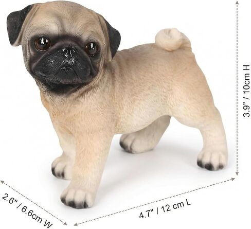 تمثال الصلصال الواقعي - تمثال كلب صغير من الراتنج مرسوم يدويًا لديكور المنزل، هدايا للكلاب الصغيرة واقفة نابضة بالحياة لأصحاب الحيوانات الأليفة، ملحقات مكتبية لطيفة وديكورات للأرفف (4.7 بوصة) in Kuwait
