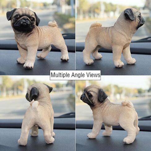 تمثال الصلصال الواقعي - تمثال كلب صغير من الراتنج مرسوم يدويًا لديكور المنزل، هدايا للكلاب الصغيرة واقفة نابضة بالحياة لأصحاب الحيوانات الأليفة، ملحقات مكتبية لطيفة وديكورات للأرفف (4.7 بوصة) in Kuwait