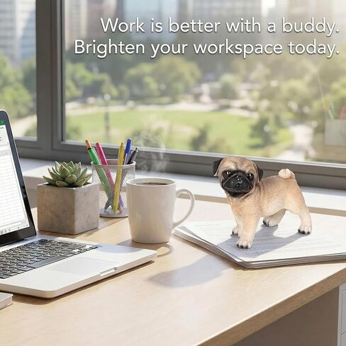 تمثال الصلصال الواقعي - تمثال كلب صغير من الراتنج مرسوم يدويًا لديكور المنزل، هدايا للكلاب الصغيرة واقفة نابضة بالحياة لأصحاب الحيوانات الأليفة، ملحقات مكتبية لطيفة وديكورات للأرفف (4.7 بوصة) in Kuwait