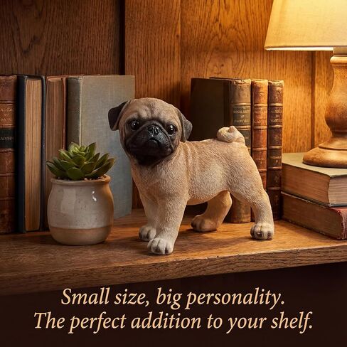 تمثال الصلصال الواقعي - تمثال كلب صغير من الراتنج مرسوم يدويًا لديكور المنزل، هدايا للكلاب الصغيرة واقفة نابضة بالحياة لأصحاب الحيوانات الأليفة، ملحقات مكتبية لطيفة وديكورات للأرفف (4.7 بوصة) in Kuwait