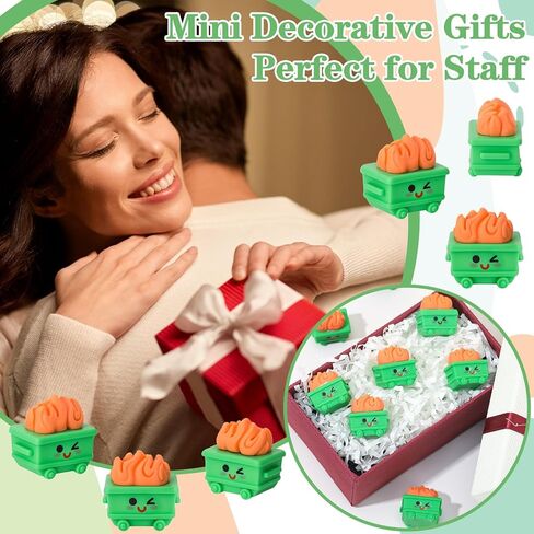 30Pcs Mini Resin Dumpster Fire Figurines Miniature Dumpster Trash Shape with Fire Funny Desk Accessories Team Employee Appreciation Gift for Staff Teacher Coworkers in Saudi Arabia