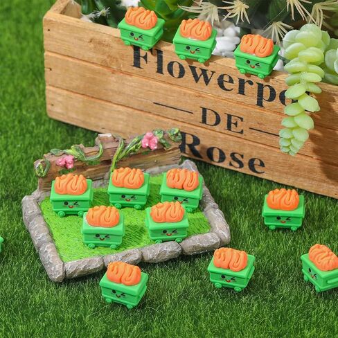 30Pcs Mini Resin Dumpster Fire Figurines Miniature Dumpster Trash Shape with Fire Funny Desk Accessories Team Employee Appreciation Gift for Staff Teacher Coworkers in Saudi Arabia