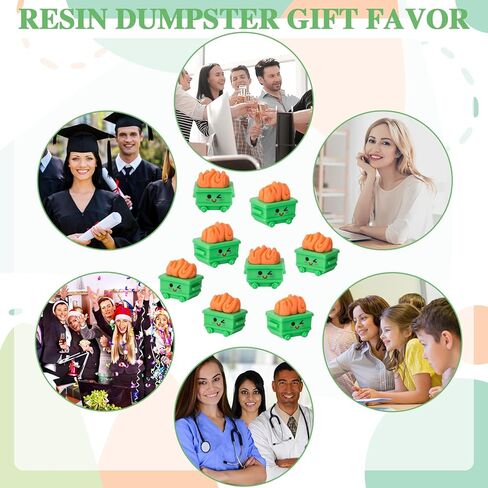 30Pcs Mini Resin Dumpster Fire Figurines Miniature Dumpster Trash Shape with Fire Funny Desk Accessories Team Employee Appreciation Gift for Staff Teacher Coworkers in Saudi Arabia