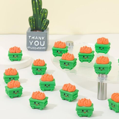 30Pcs Mini Resin Dumpster Fire Figurines Miniature Dumpster Trash Shape with Fire Funny Desk Accessories Team Employee Appreciation Gift for Staff Teacher Coworkers in Saudi Arabia