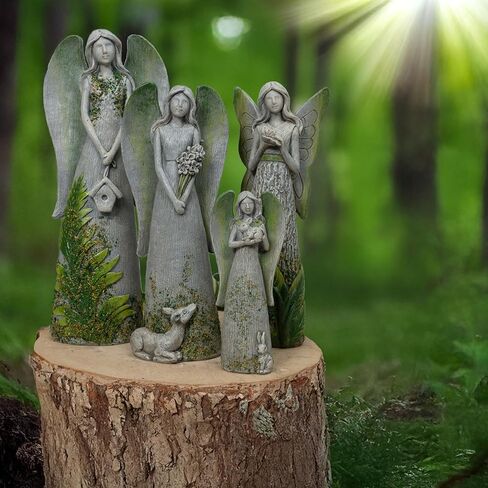 Pavilion Gift Company- Bunny - 4.5" Resin Angel Figurine Moss Nature Religion Religious Faith Bunny Rabbit Rustic Home Decor in Saudi Arabia