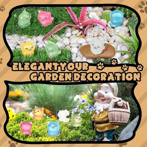 Suzile 60 Pcs Mini Luminous Resin Cat Miniature Cat Figurines Glow in The Dark Resin Animals Tiny Animals Ornament for Garden Landscape Aquarium Dollhouse Birthday Party Room Crafts DIY Projects in Saudi Arabia