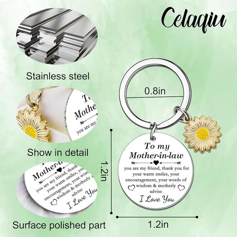 Mother In Law Keychain Mothers Day Gifts For Mother In Law From Daughter Son Best Mother-In-Law Gifts For Birthday Christmas Thanksgiving Wedding Stuff in Kuwait