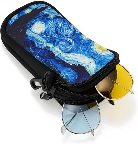 النظارات الشمسية حالة لينة زيبر حالة النظارات المزدوجة مع 2 المقصورات 1 مشبك الحزام in Kuwait