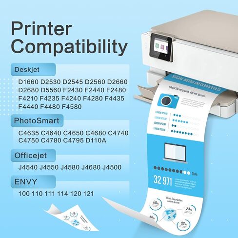 خرطوشة حبر سوداء 60XL 60 متوافقة مع خرطوشة حبر HP 60 Ink 60 تعمل مع Envy 120 110 100؛ فوتوسمارت C4795 C4780 C4680 D110a؛ طابعة ديسك جيت D2680 F2430 F4440 (2 أسود) in Kuwait