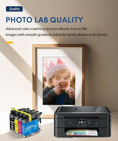 خراطيش حبر LC203XL بديلة لطابعة Brother LC203XL LC201XL LC203 LC201 تعمل مع طابعة MFC-J480DW MFC-J880DW MFC-J4420DW MFC-J680DW MFC-J885DW (4 عبوات، أسود سماوي أرجواني أصفر) in Kuwait
