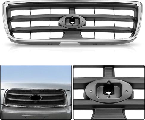 Front Bumper Grille Grill Assembly Black Insert w/Chrome Trim For 2003 2004 2005 Subaru Forester 91121SA050 SU1200127 in Saudi Arabia