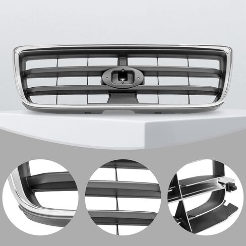 Front Bumper Grille Grill Assembly Black Insert w/Chrome Trim For 2003 2004 2005 Subaru Forester 91121SA050 SU1200127 in Saudi Arabia