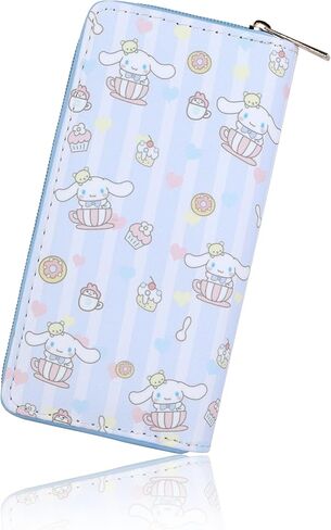 Roffatide Women's Zip Around Clutch Wallet Cinnamoroll Long Travel Wallet Faux Leather Purse Passport Phone Card Holder Wallet in Kuwait