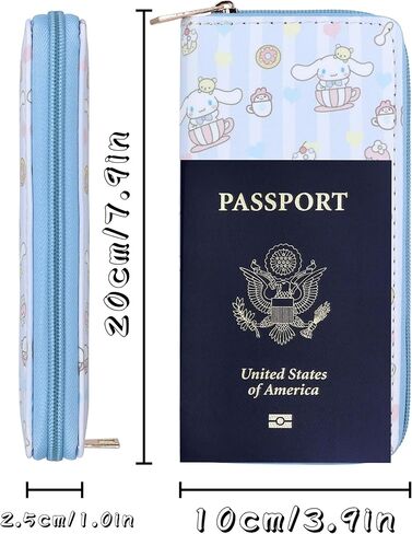 Roffatide Women's Zip Around Clutch Wallet Cinnamoroll Long Travel Wallet Faux Leather Purse Passport Phone Card Holder Wallet in Kuwait
