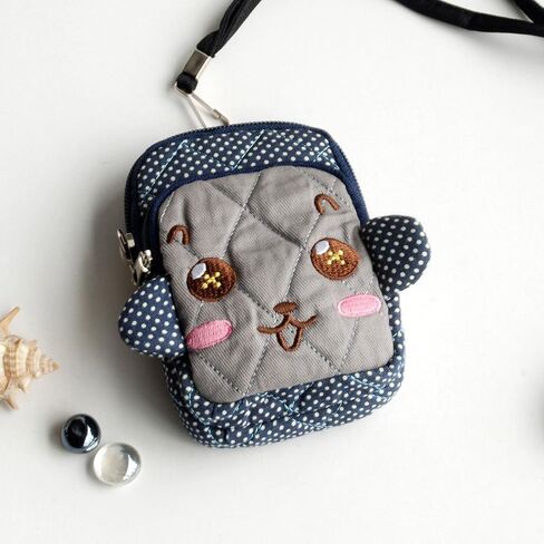 [Vivid Monkey] Embroidered Applique Wallet Purse Pouch(2.9 * 4.7 * 0.98) in Kuwait