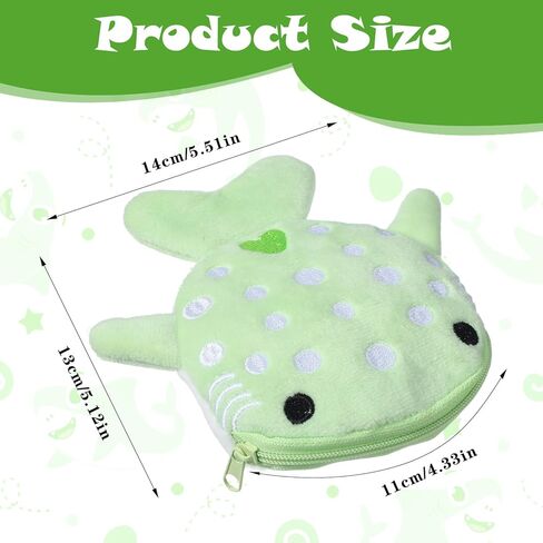 2PCS Shark Coin Pouch - Cute Cartoon Change Purse, Small Zipper Wallet for Keys & Coins in Saudi Arabia