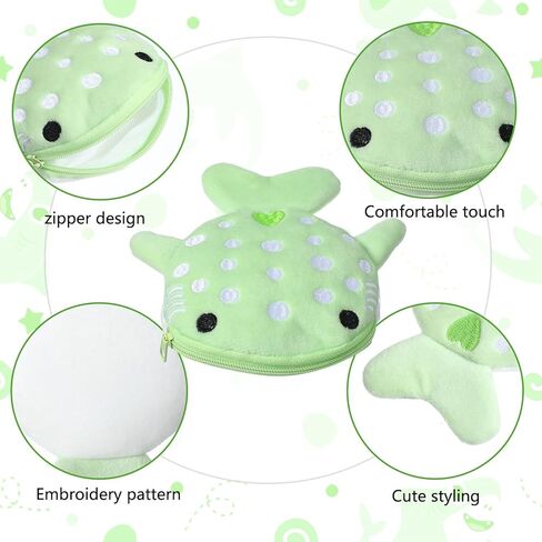 2PCS Shark Coin Pouch - Cute Cartoon Change Purse, Small Zipper Wallet for Keys & Coins in Saudi Arabia
