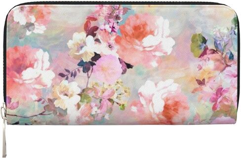 محفظة ليلة النجوم للرجال والنساء أنيقة طويلة بمقبض بسحاب حول السفر محفظة جلدية للعملات المعدنية سعة كبيرة حامل بطاقة الائتمان حقيبة يد in Kuwait