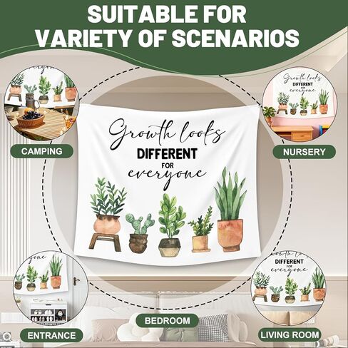 يبدو نمو IIDEA مقاس 60 × 50 بوصة مختلفًا لكل شخص، نسيج للصحة العقلية، معلق على الحائط النباتي الملهم، ديكور حائط من القماش لغرفة النوم والفصل الدراسي وركن القراءة في المكتب in Kuwait