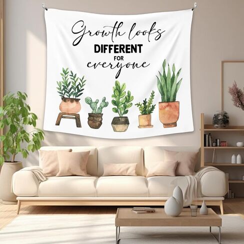 يبدو نمو IIDEA مقاس 60 × 50 بوصة مختلفًا لكل شخص، نسيج للصحة العقلية، معلق على الحائط النباتي الملهم، ديكور حائط من القماش لغرفة النوم والفصل الدراسي وركن القراءة في المكتب in Kuwait