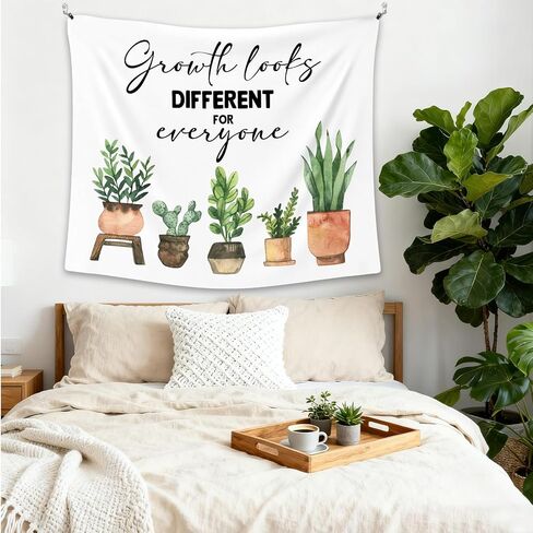 يبدو نمو IIDEA مقاس 60 × 50 بوصة مختلفًا لكل شخص، نسيج للصحة العقلية، معلق على الحائط النباتي الملهم، ديكور حائط من القماش لغرفة النوم والفصل الدراسي وركن القراءة في المكتب in Kuwait