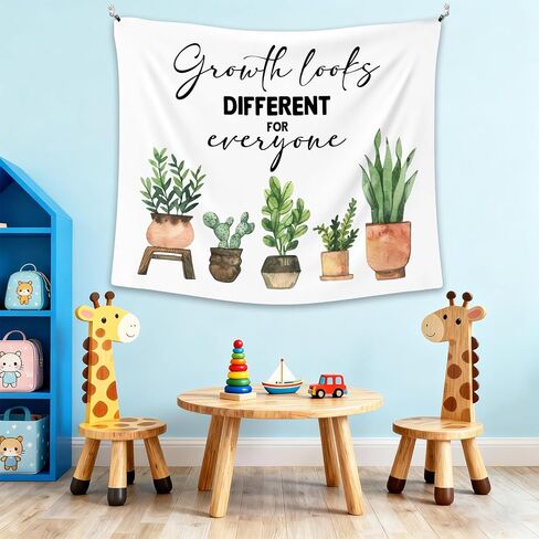 يبدو نمو IIDEA مقاس 60 × 50 بوصة مختلفًا لكل شخص، نسيج للصحة العقلية، معلق على الحائط النباتي الملهم، ديكور حائط من القماش لغرفة النوم والفصل الدراسي وركن القراءة في المكتب in Kuwait
