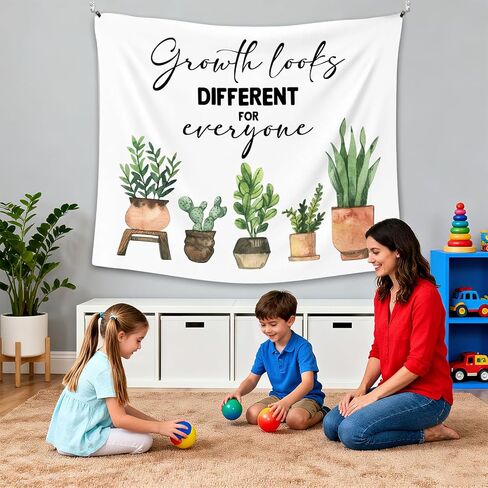 يبدو نمو IIDEA مقاس 60 × 50 بوصة مختلفًا لكل شخص، نسيج للصحة العقلية، معلق على الحائط النباتي الملهم، ديكور حائط من القماش لغرفة النوم والفصل الدراسي وركن القراءة في المكتب in Kuwait