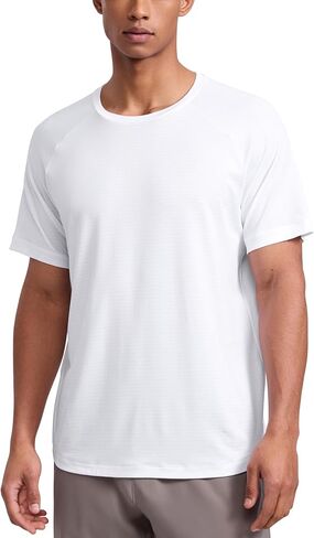 CRZ YOGA Mens Lightweight Athletic T-Shirts Moisture Wicking Running Workout Shirt Short Sleeve Gym Tops in Kuwait