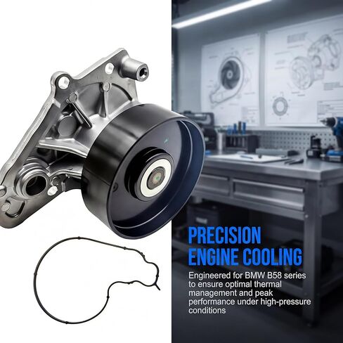 AMCC Engine Water Pump W/Pulley & Seal 6Cyl 2.0 3.0L - Compatible with BMW B58 F/G Series - 18-21 - 340i 440i 540i 740i xDrive, 440i Gran Coupe, M240i, X3, X4 Replaces:11518632585, 11517643067 in Kuwait