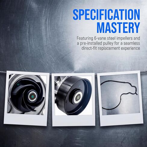 AMCC Engine Water Pump W/Pulley & Seal 6Cyl 2.0 3.0L - Compatible with BMW B58 F/G Series - 18-21 - 340i 440i 540i 740i xDrive, 440i Gran Coupe, M240i, X3, X4 Replaces:11518632585, 11517643067 in Kuwait