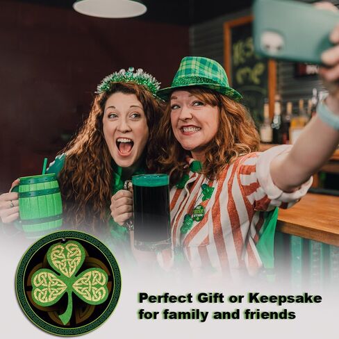 St. Patrick's Day Shamrock Ornament Irish Wooden Ornament Good Luck Four-Leaf Clover Ornaments Irish Blessing Gifts for St. Patrick's Day in Kuwait