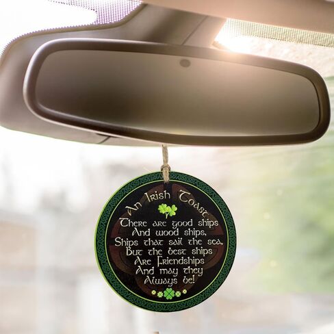 St. Patrick's Day Shamrock Ornament Irish Wooden Ornament Good Luck Four-Leaf Clover Ornaments Irish Blessing Gifts for St. Patrick's Day in Kuwait