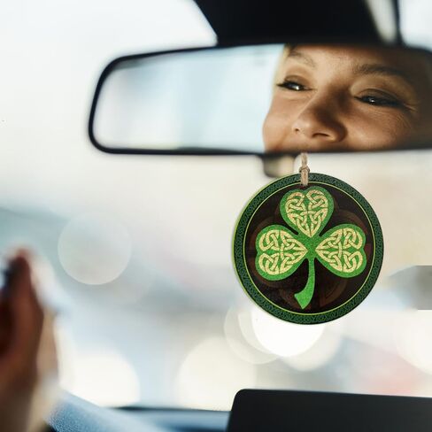 St. Patrick's Day Shamrock Ornament Irish Wooden Ornament Good Luck Four-Leaf Clover Ornaments Irish Blessing Gifts for St. Patrick's Day in Kuwait